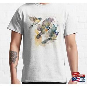 Bird Group Flying Watercolor Classic Tshirt
